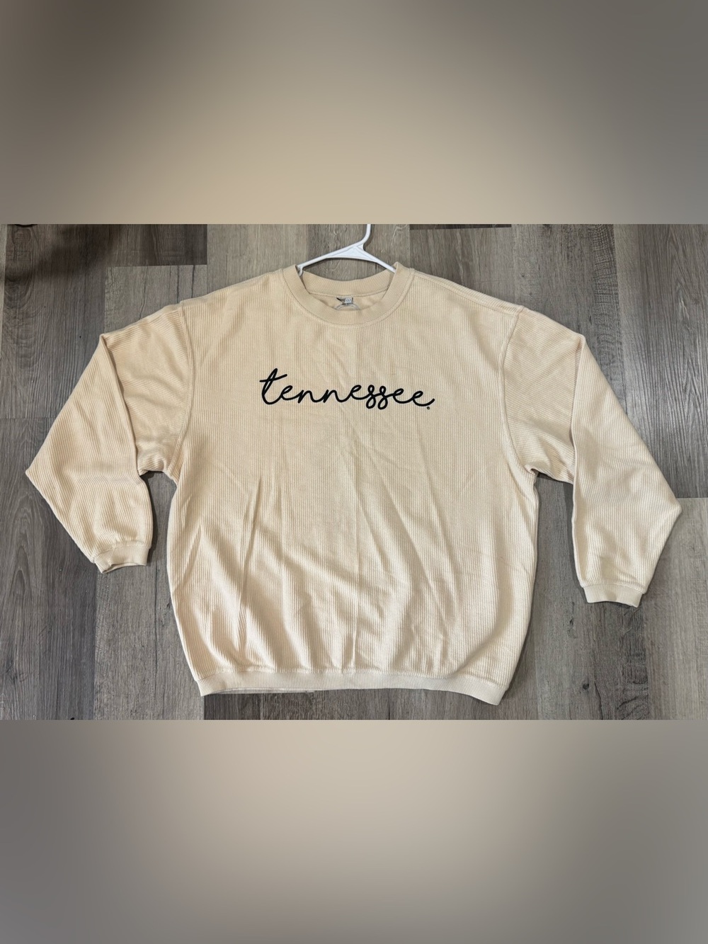 Tennessee Script Pullover Sweatshirt - Cream with Black Script (fits M-XL)